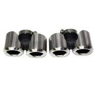 Sortie Tuyau Arrière Voiture Pour Defender 90 110 130 2020-2024 Sortie Quadruple Embout De Silencieux D'échappement Carré En Fibre Carbone(Matte silver 3.0T)