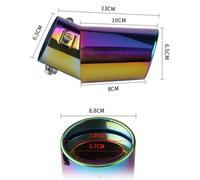 Sortie Tuyau Arrière Voiture Tuyau D'échappement Modifié En Acier Inoxydable, Grille De Silencieux, Métal Bleu(Colorful curved)