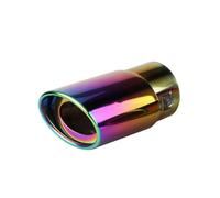 Sortie Tuyau Arrière Voiture Tuyau D'échappement Modifié En Acier Inoxydable, Grille De Silencieux, Tuyau D'échappement En Métal Bleu(Color straight)