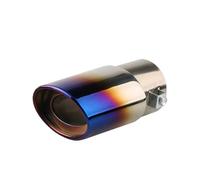 Sortie Tuyau Arrière Voiture Tuyau D'échappement Modifié En Acier Inoxydable, Grille De Silencieux, Tuyau D'échappement En Métal Bleu(Baked blue straight)