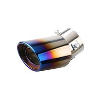 Sortie Tuyau Arrière Voiture Tuyau D'échappement Modifié En Acier Inoxydable, Grille De Silencieux, Tuyau D'échappement En Métal Bleu(Baked blue curved)