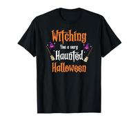 Sortilège Joyeux Halloween Scène Drôle de Sorcière T-Shirt