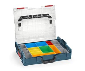 Sortimo Bosch L-BOXX 102 Boîte à outils en plastique professionnelle bleue avec couvercle transparent et ensemble de boîtes d'insertion H3 - Boîtes de tri pour petites pièces | Système idéal de