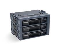 Sortimo i-BOXX Rack actif avec iBOXX 72 vide anthracite | Set de 3 boîtes à outils empilables LBOXX | Système modulaire de rangement pour outils | Plaque adaptatrice i Rack pour L-BOXX