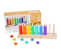 Sorting Stacking Toys - Wooden Color Sensory Set, Preschool Educational Activity, Smooth Durablee Build, Vibrant Learning Design, Enhances Motor Skills Coordination | Engaging Play Accessory Kids Girl