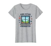 Sortir est surestimé Gamer Homebody Art T-Shirt, Femme, Gris Chiné, XXL