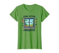 Sortir est surestimé Gamer Homebody Art T-Shirt, Femme, Herbe, S