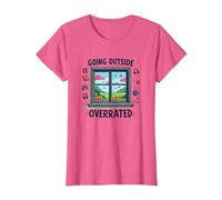 Sortir est surestimé Gamer Homebody Art T-Shirt, Femme, Rose chiné, XS