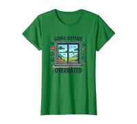 Sortir est surestimé Gamer Homebody Art T-Shirt, Femme, Vert Kelly, L