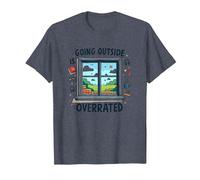 Sortir est surestimé Gamer Homebody Art T-Shirt, Homme, Bleu Chiné, XL