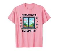 Sortir est surestimé Gamer Homebody Art T-Shirt, Homme, Rose, 3XL