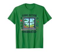 Sortir est surestimé Gamer Homebody Art T-Shirt, Homme, Vert Kelly, M