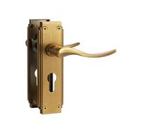 SORWDUERM 1 paire de poignées de porte intérieure Hanovrienne en bronze antique, levier de verrouillage européen court pour portes intérieures en bois, compatible avec les portes britanniques standard