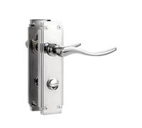 SORWDUERM 1 paire de poignées de porte intérieure Hanovriennes polies Chorme - Ensemble de leviers courts pour portes intérieures en bois - Compatible avec les portes britanniques standard - Alliage