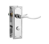 SORWDUERM 1 paire de poignées de porte intérieure style victorien poli, ensemble de leviers courts pour portes intérieures en bois, compatible avec les portes britanniques standard, alliage de zinc