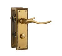 SORWDUERM 1 paire de poignées de porte intérieure victoriennes en bronze antique, levier court de salle de bain pour portes intérieures en bois, compatible avec les portes britanniques standard