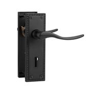 SORWDUERM 1 paire de poignées de porte intérieures de style victorien à motif en spirale noires, ensemble de levier de verrou court pour portes en bois intérieures, convient aux portes standard au