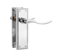 SORWDUERM 1 paire de poignées de porte intérieures en alliage de zinc poli style victorien pour portes intérieures en bois, compatible avec les portes britanniques standard