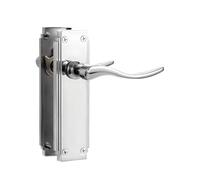 SORWDUERM 1 paire de poignées de porte intérieures Hanovriennes polies Chorme - Levier court pour portes intérieures en bois - Compatible avec les portes britanniques standard - Alliage de zinc