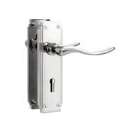 SORWDUERM 1 paire de poignées de porte intérieures Hanovriennes polies Chorme - Levier de verrouillage court pour portes intérieures en bois - Compatible avec les portes britanniques standard