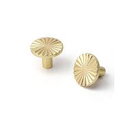 SORWDUERM Lot de 2 Boutons de Porte en Or Brossé pour Commode Cuisine Armoire - Poignées Simples de Tiroir en Alliage de Zinc