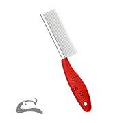 Sorxine Peigne pour chats, peigne à chat, peigne pour chien, peigne à chien, peigne pour chats, poils longs, 1 pièce (rouge)