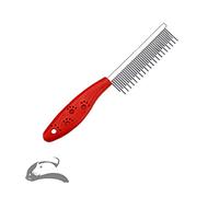 Sorxine Peigne pour Chats et Chiens - Pour Poils Longs et Moyens - 1 Pièce (Rouge)