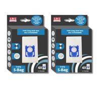 SOS Accessoire Boite de 4 Sacs d'Aspirateurs, S-Bag ultra long performance, Excellente Filtration, Fermeture Automatique Hygiénique, 5L, ELECTROLUX, AEG, FAURE, ARTH
