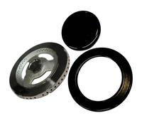 SOS Accessoire Couronne de brûleur + 2 chapeaux pour Plaque de cuisson SMEG 882410061 Plaque de cuisson (882410061 KOMPATIBEL SMEG)