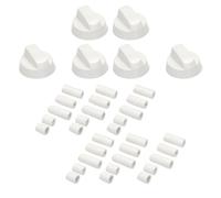 SOS Accessoire Lot de 6 boutons de four blanc universel avec 30 adaptateurs Four, cuisinière 3666356129757 .TOUTES MARQUES