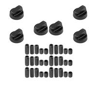 SOS Accessoire Lot de 6 boutons de four noir universel avec 30 adaptateurs pour Four, cuisinière TOUTES MARQUES 3666356130074