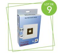 SOS Accessoire Lot de 9 boîtes de 5 sacs avec 1 pre filtre COUPE/COMPACT/GO/FORCE pour Aspirateur NILFISK 78602600 22422400 Aspirateur (78602600 22422400 FAKIR NILFISK)