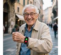 SOS Personnes âgées Tracker GPS capteur de poignet Anti-chute Étanche IP67 Appels Bidirectionnels Geo-Clôture Contrôle du rythme cardiaque Inclus App de suivi en anglais (D3)