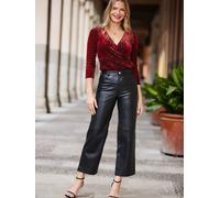 Sosandar Pantalon court Sosandar large en cuir