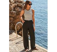 Sosandar Pantalon large en lin Sosandar Noir FR 46 Short (EU 44 S)