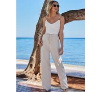 Sosandar Pantalon large Sosandar en lin Blend taille à cordon