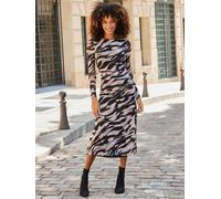 Sosandar Sosandar Abstract Print Ruched Detail Dress Brun FR 50 (EU 48)