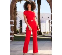 Sosandar Sosandar Asymmetric Neck Jumpsuit rouge FR 46 Regular (EU 44 R)