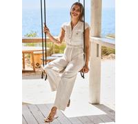 Sosandar Sosandar Belted Soft Denim Wide Leg Jumpsuit pâle FR 42 Short (EU 40 S)
