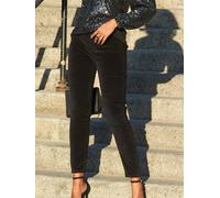 Sosandar Sosandar Black Chrome Tall Velvet Skinny Jeans