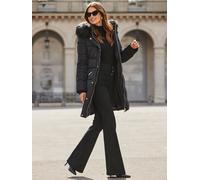Sosandar Sosandar Black Faux Fur Trim Padded Coat