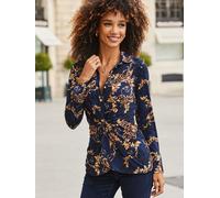 Sosandar Sosandar Blue Baroque Print Twist Front Shirt Blue 20