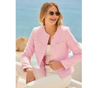 sosandar Sosandar Boucle Jacket With Embellished Buttons Rose FR 48 (EU 46)