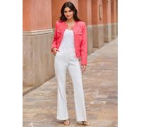 Sosandar Sosandar Collarless Boucle Jacket With Gold Button Detail orange FR 40 (EU 38)
