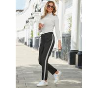 Sosandar Sosandar Contrast Side Stripe Tapered Trousers Noir FR 50 Regular (EU 48 R)