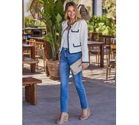 sosandar Sosandar Contrast Trim Boucle Jacket crème FR 46 (EU 44)