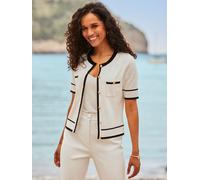 Sosandar Sosandar Contrast Trim Fine Knit Cardigan pâle FR 48 (EU 46)