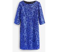 Sosandar Sosandar Dark Blue Sequin Stretch Shift Dress Dark Blue EU 46 (UK 18)