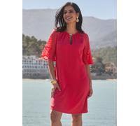 Sosandar Sosandar Dobby Sleeve Keyhole Detail Shift Dress Rose FR 46 (EU 44)