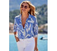 Sosandar Sosandar Floral Print Satin Jacquard Shirt bleu FR 46 (EU 44)